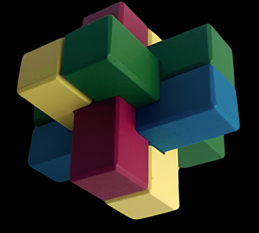 Brain Development Game I Wooden Cross Cage Puzzle
