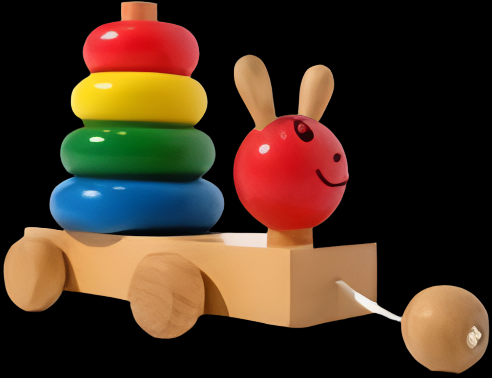 Rainbow snail pull toy